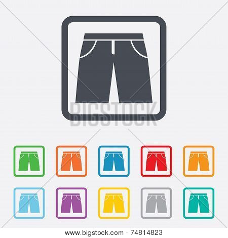 Men's Bermuda shorts sign icon. Clothing symbol.