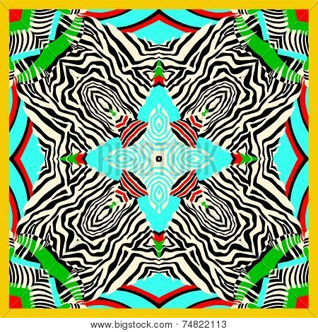 African square print with zebra skin