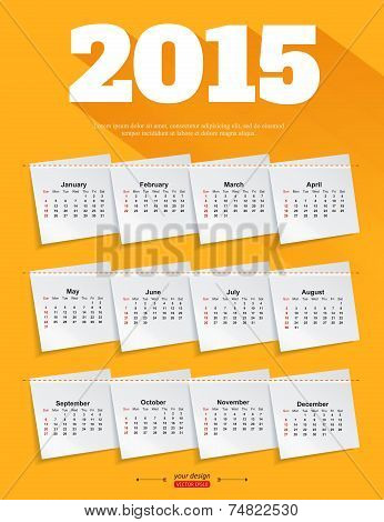Calendar template brochure business design. Vector illustration.