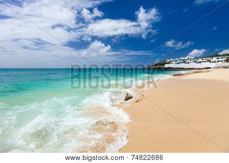 Beautiful Cupecoy beach on Sint Maarten Caribbean