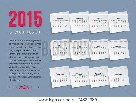 Calendar template brochure business design. Vector illustration.