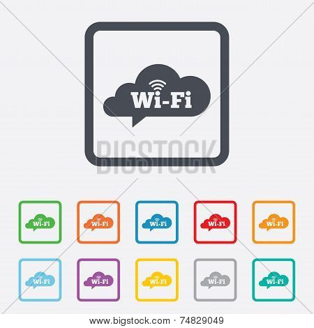 Free wifi sign. Wifi symbol. Wireless Network.
