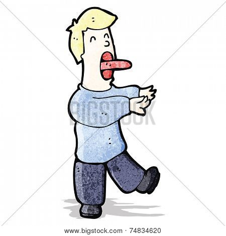 cartoon sleepwalking man