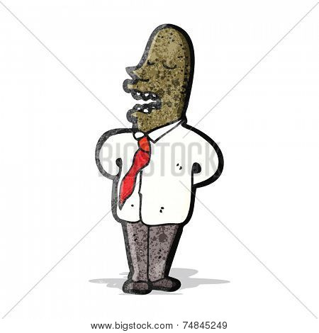 cartoon self important man talking