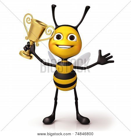 Bee happy with golden trophy