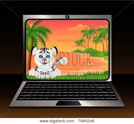 notebook with tiger