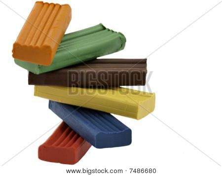 School set of colored plasticine.