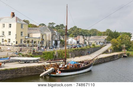 Tall ship Charlestown harbour near St Austell Cornwall England UK in late summer