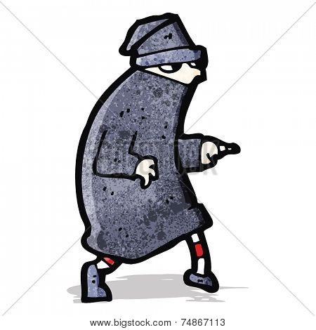 cartoon sneaking thief