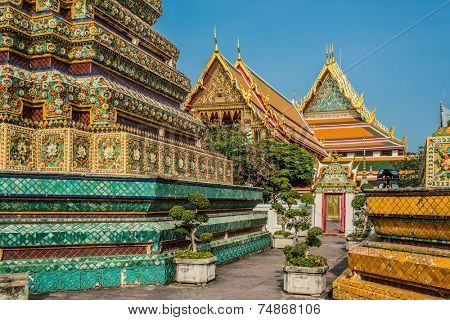temple interior details Wat Pho temple Bangkok Thailand