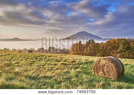 Hilly Landscape With Fog