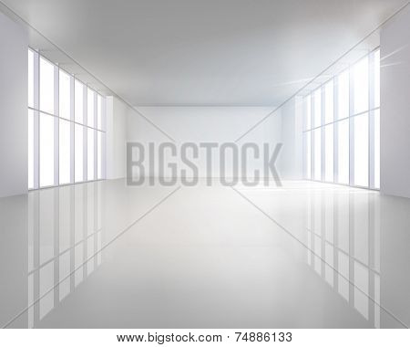 Illuminated interior. Vector illustration.