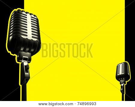 retro microphone and paths