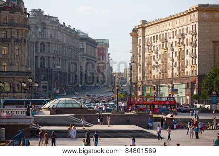 Manezh Square And Tverskaya Street