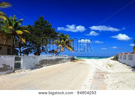sandy road overlooking the beautiful sea