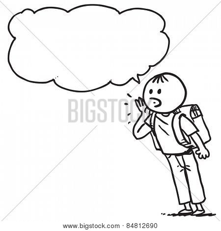 Schoolboy loudly speaking