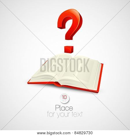 The book with a question mark. Vector illustration