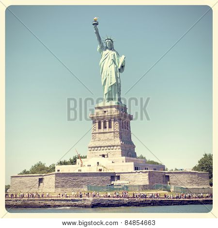 Statue of Liberty in New York City with Instagram effect filter
