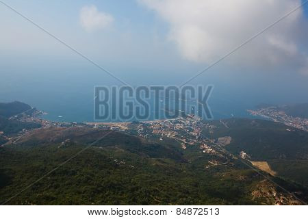 Montenegro, Rafailovici. view on sea beach
