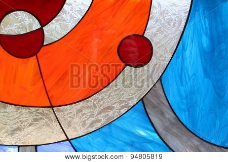Modern abstract stained glass window