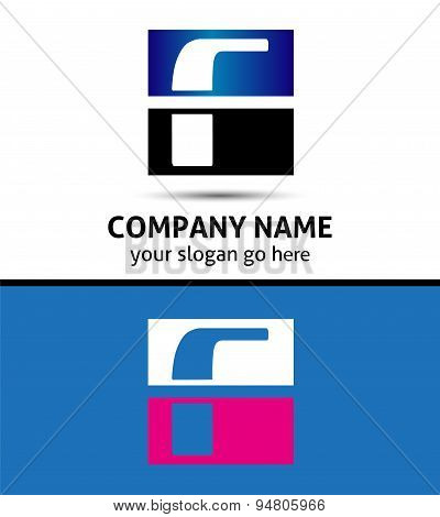 Vector illustration of abstract icons based on the letter F logo