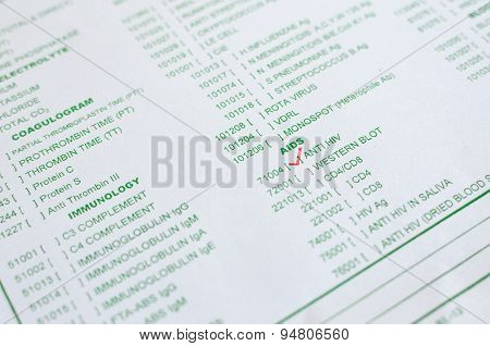 Anti-HIV requisition form
