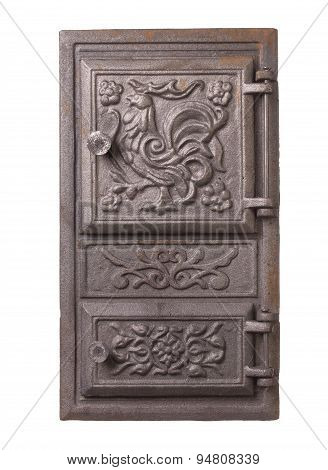 Cast iron door for furnaces.