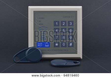 Electronic Key Access System To Lock And Unlock Doors. Control Access