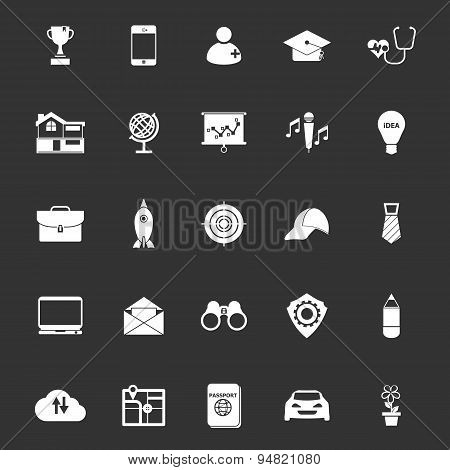 Job Description Icons On Gray Background