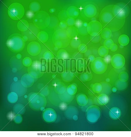 Green abstract blurred background. Vector illustration
