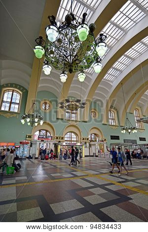 Moscow, Russia - 17.06.2015. The Interior Of  Kazansky  Railway Station. Built In 1862.