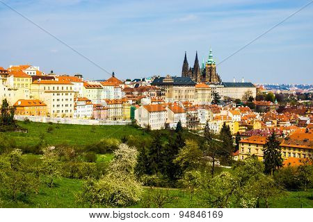Prague panorama with St. Vitus Cathedral