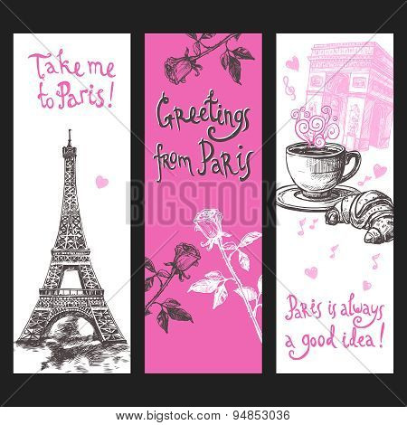 Paris Vertical Banner Set