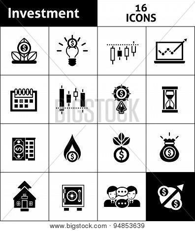 Investment Icons Black
