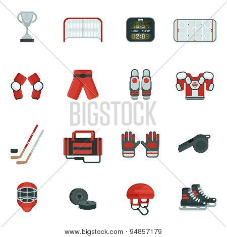 Hockey Decorative Icon Set