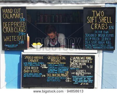 Small seafood take away shop