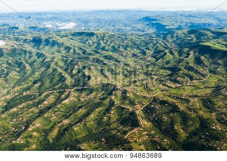 Flying Rural Landscape