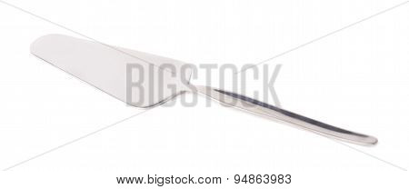 Steel metal cake server tool isolated