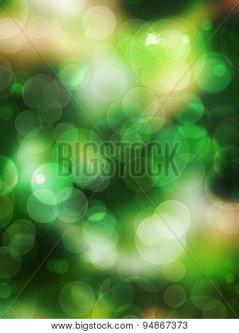 Green blurred background with bokeh. Shiny day
