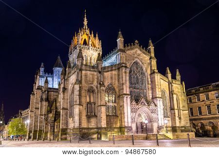 St Giles' Cathedral In Edinburgh At Night
