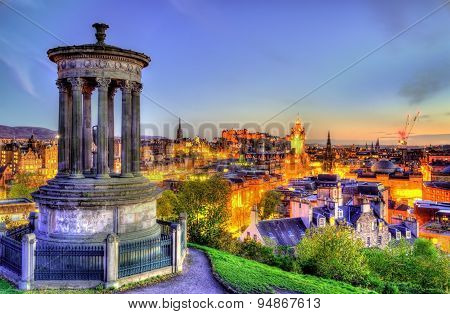 Dugald Stewart Monument On Calton Hill In Edinburgh - Scotland