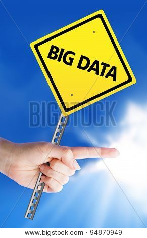 Yellow Road Sign With Text Big Data.