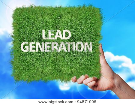 Banner Of Grass With Text Lead Generation.