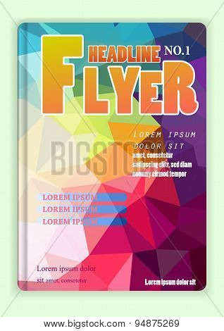 Brochure Cover Full Color Polygonal Low Poly