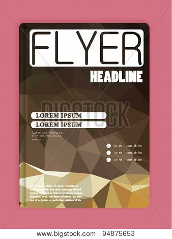 Design Templates For Brochures, Flyers, Mobile Technologies, Applications  Polygonal