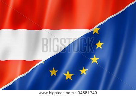 Austria And Europe Flag