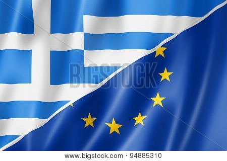 Greece And Europe Flag
