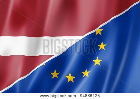 Latvia And Europe Flag