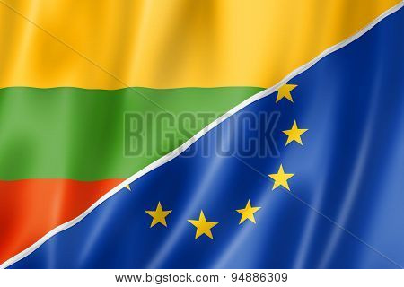 Lithuania And Europe Flag