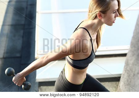 Young woman training in air